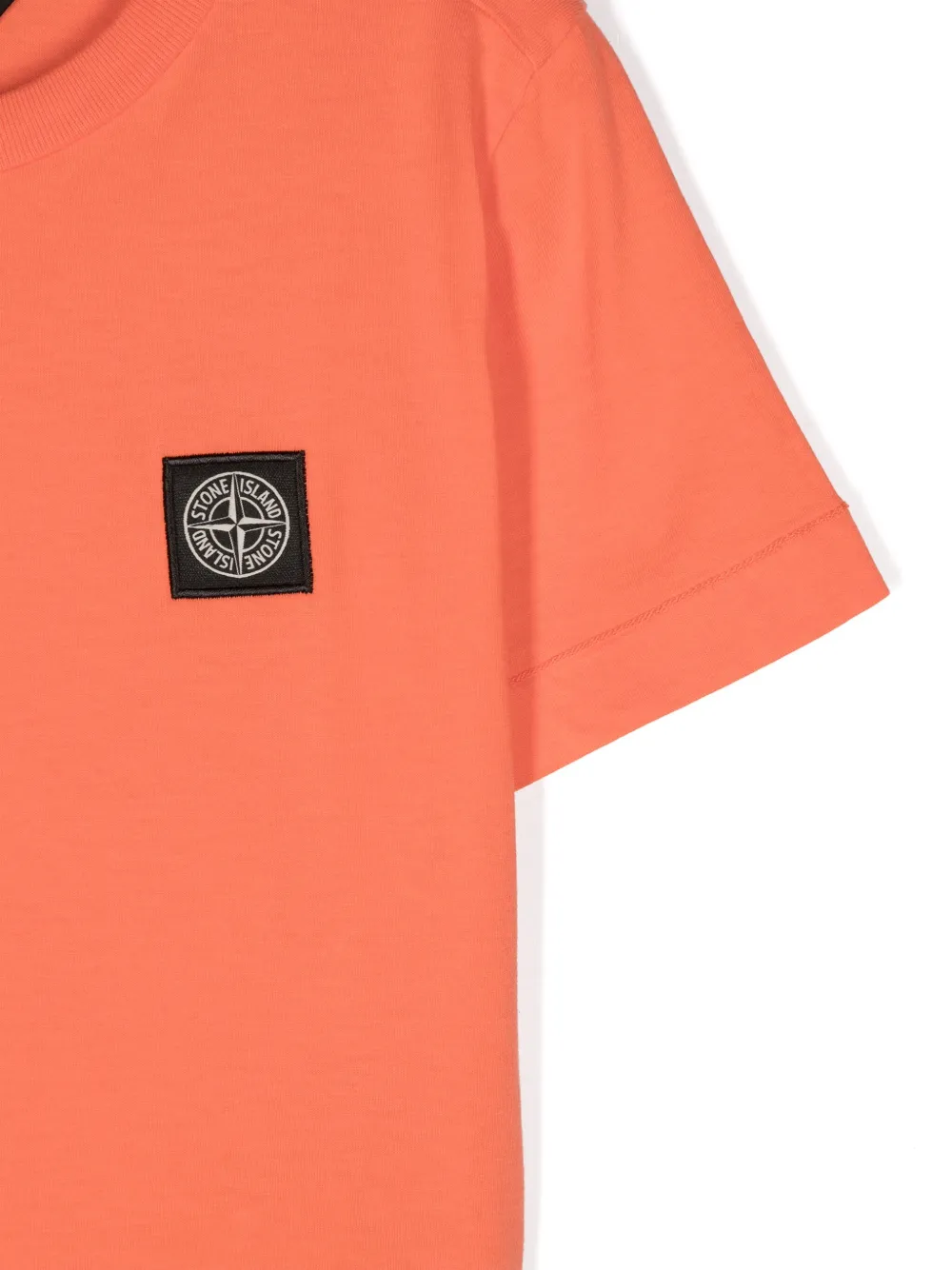 Stone Island Junior Katoenen T-shirt met Compass-logopatch Oranje