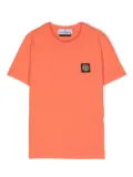 Stone Island Junior Compass-appliqué cotton T-shirt - Orange