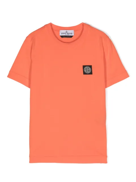 Stone Island Junior Compass-appliqué cotton T-shirt
