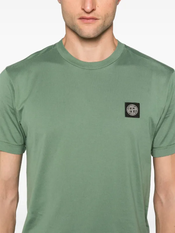 Stone Island Compass-patch Cotton T-shirt Green FARFETCH IN - Main Image