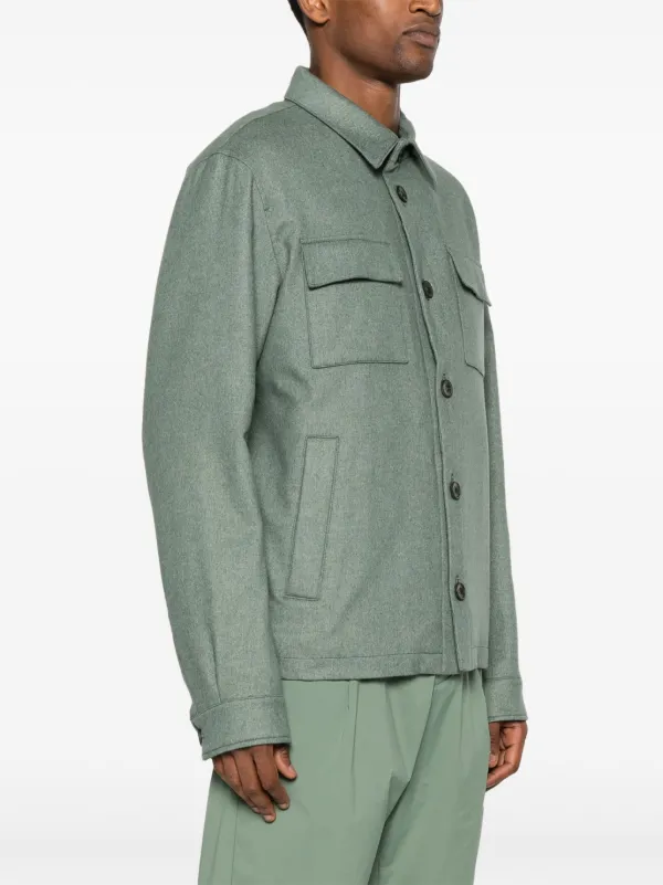 ※キタリョ　未使用 HERNO シャツジャケット48 カーキ　ミリタリー Herno ボタン シャツジャケット | グリーン | FARFETCH JP