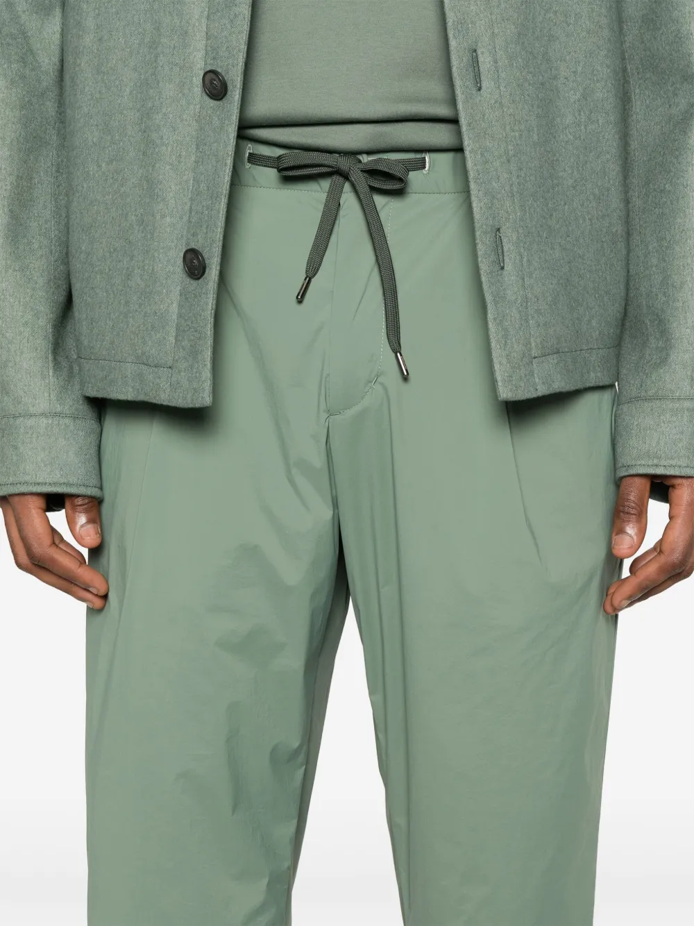 Herno Drawstring Straight-leg Trousers In Green