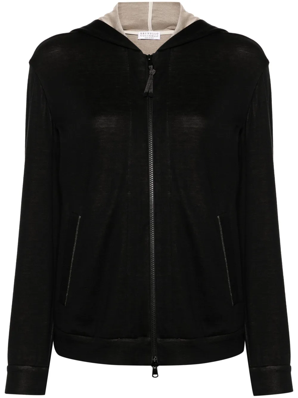 Brunello Cucinelli Women Cotton-silk Sweatshirt Topwear With Jewellery In Black