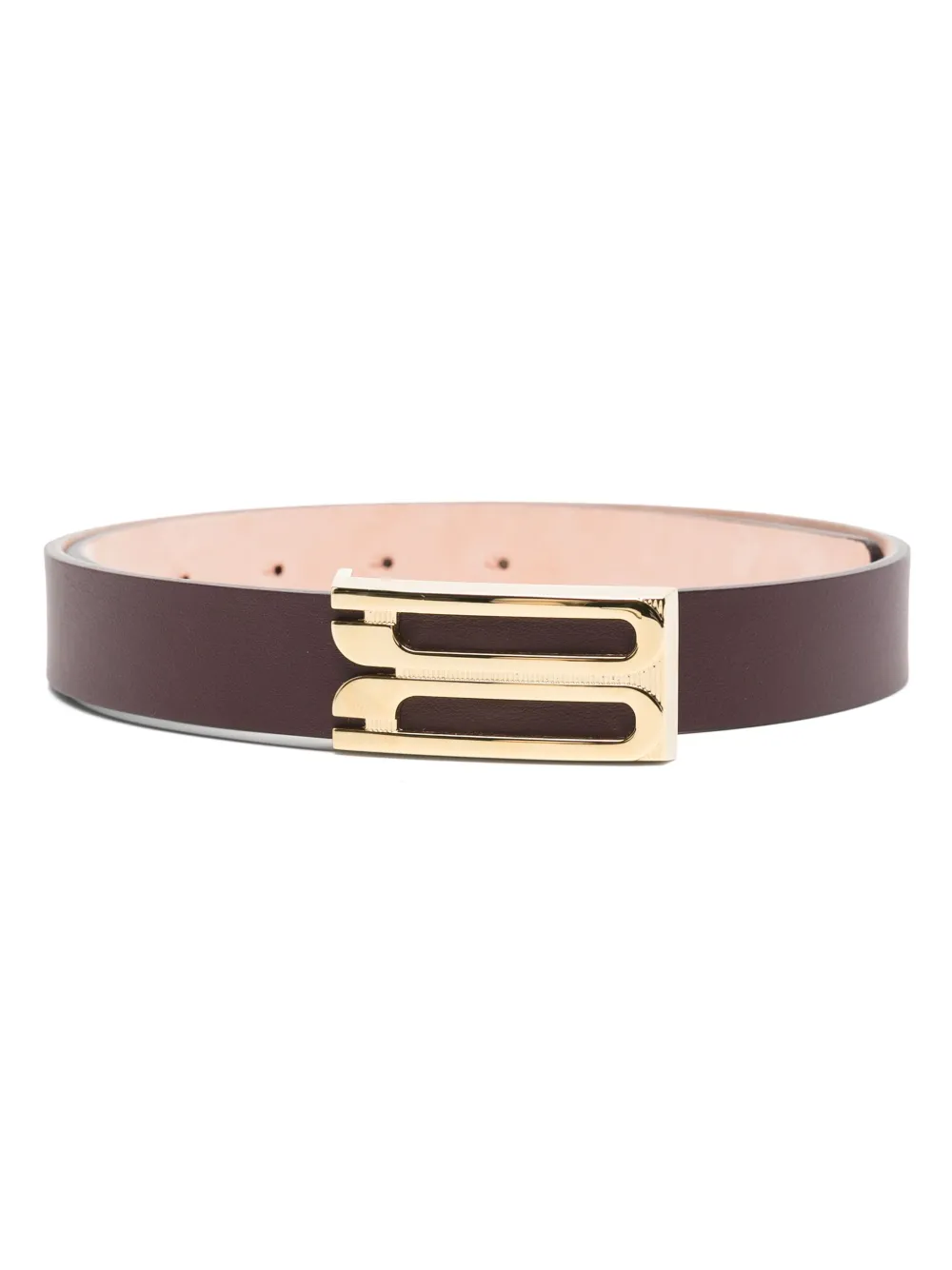 Victoria Beckham Leren riem met logogesp Rood