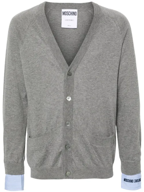Cardigan à détails superposés - Moschino - Modalova