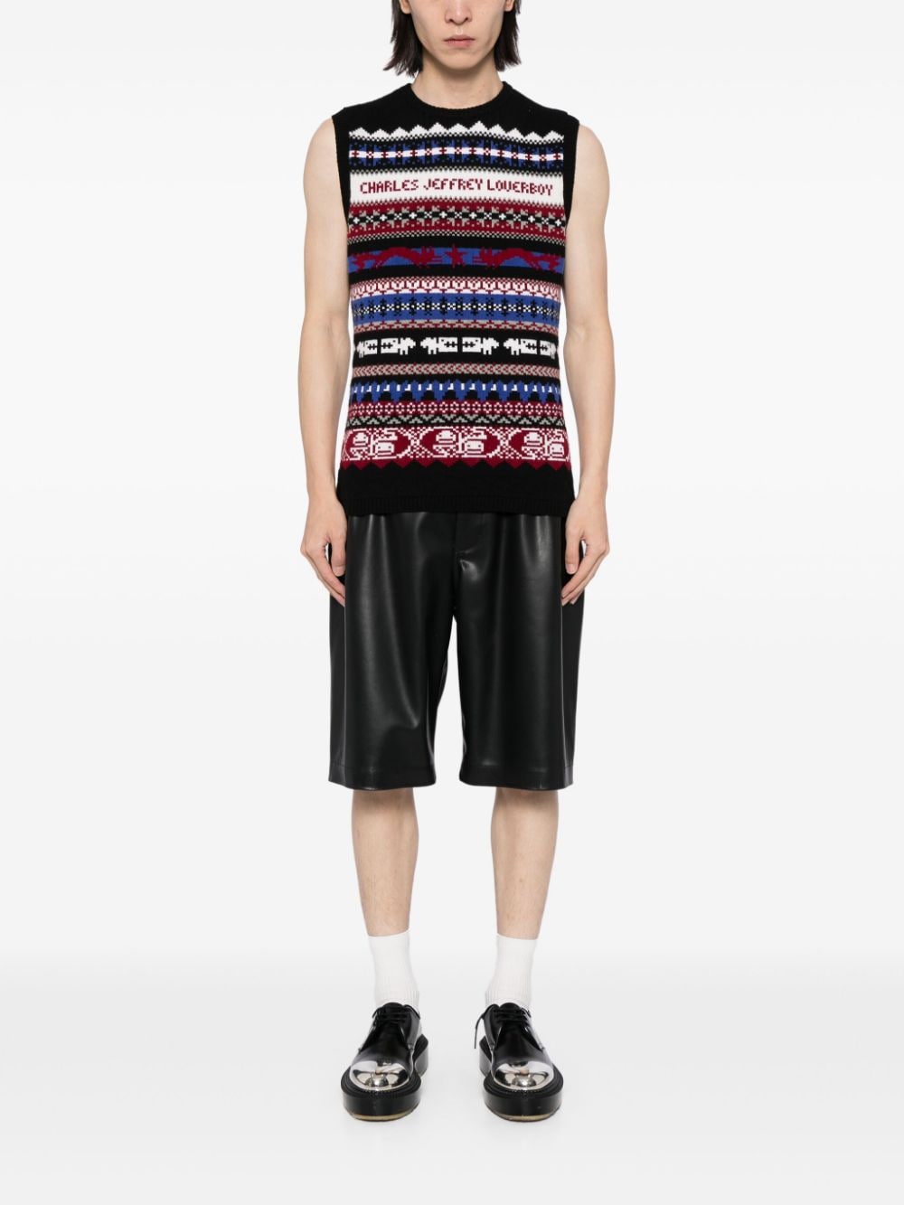 CHARLES JEFFREY LOVERBOY FAIR ISLE-INTARSIA KNITTED TOP 