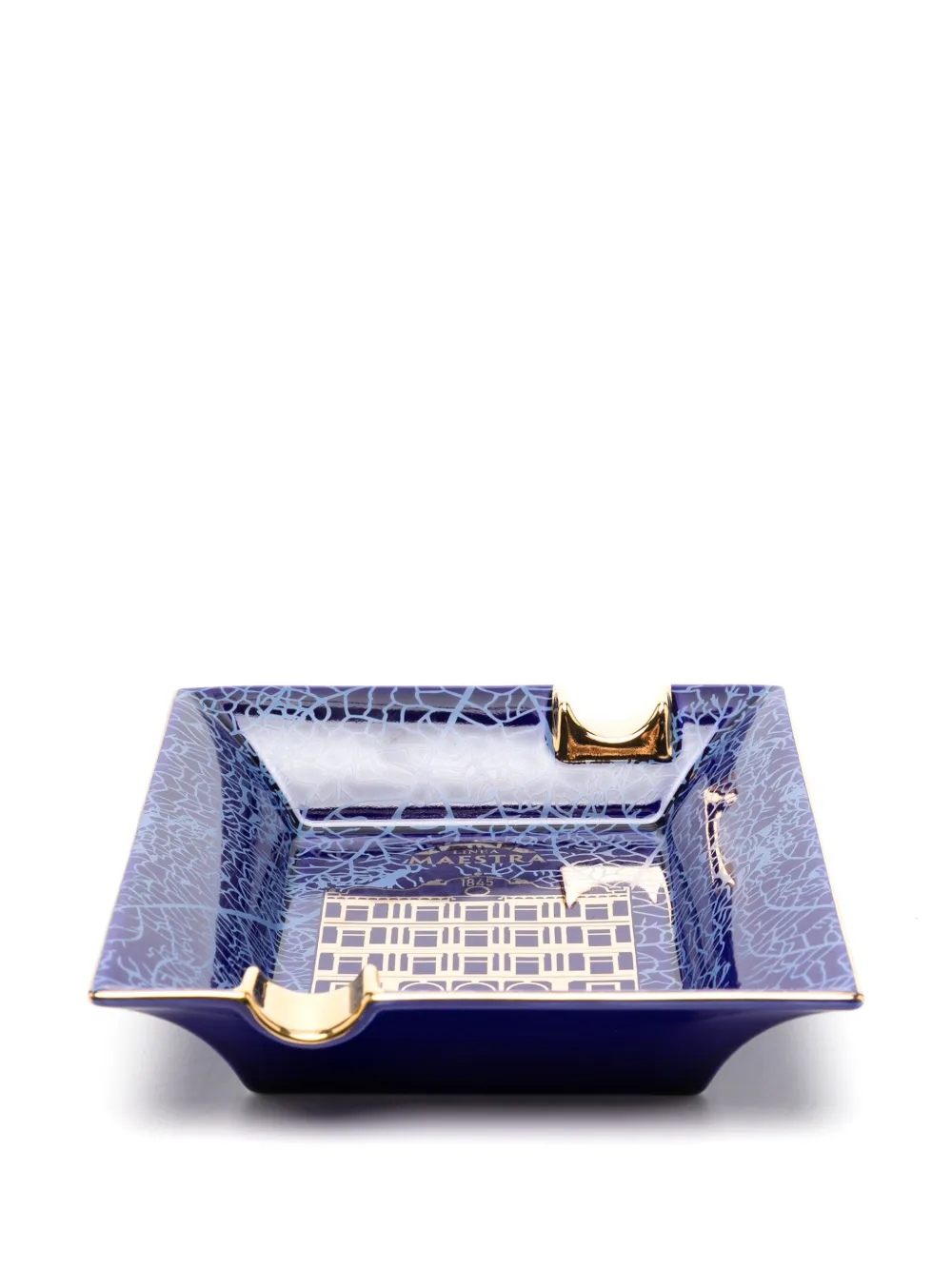 S.T. Dupont x Partagás porseleinen asbak (22cm x 17cm) - Blauw