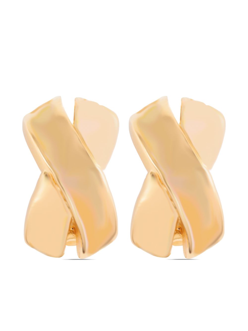 Christian Dior Pre-Owned 1980s twisted clip-on earrings - Gold