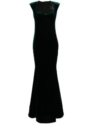 CRISTALLINI Monaco Velvet Dress | Green | FARFETCH