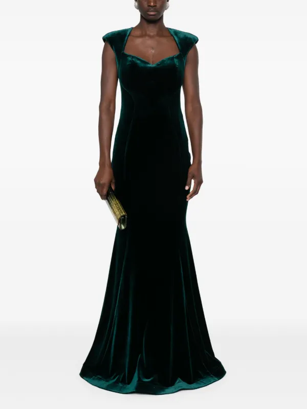 CRISTALLINI Monaco Velvet Dress Green FARFETCH PH