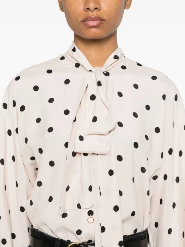 ZIMMERMANN Batwing Polka dot print Shirt Neutrals FARFETCH UK