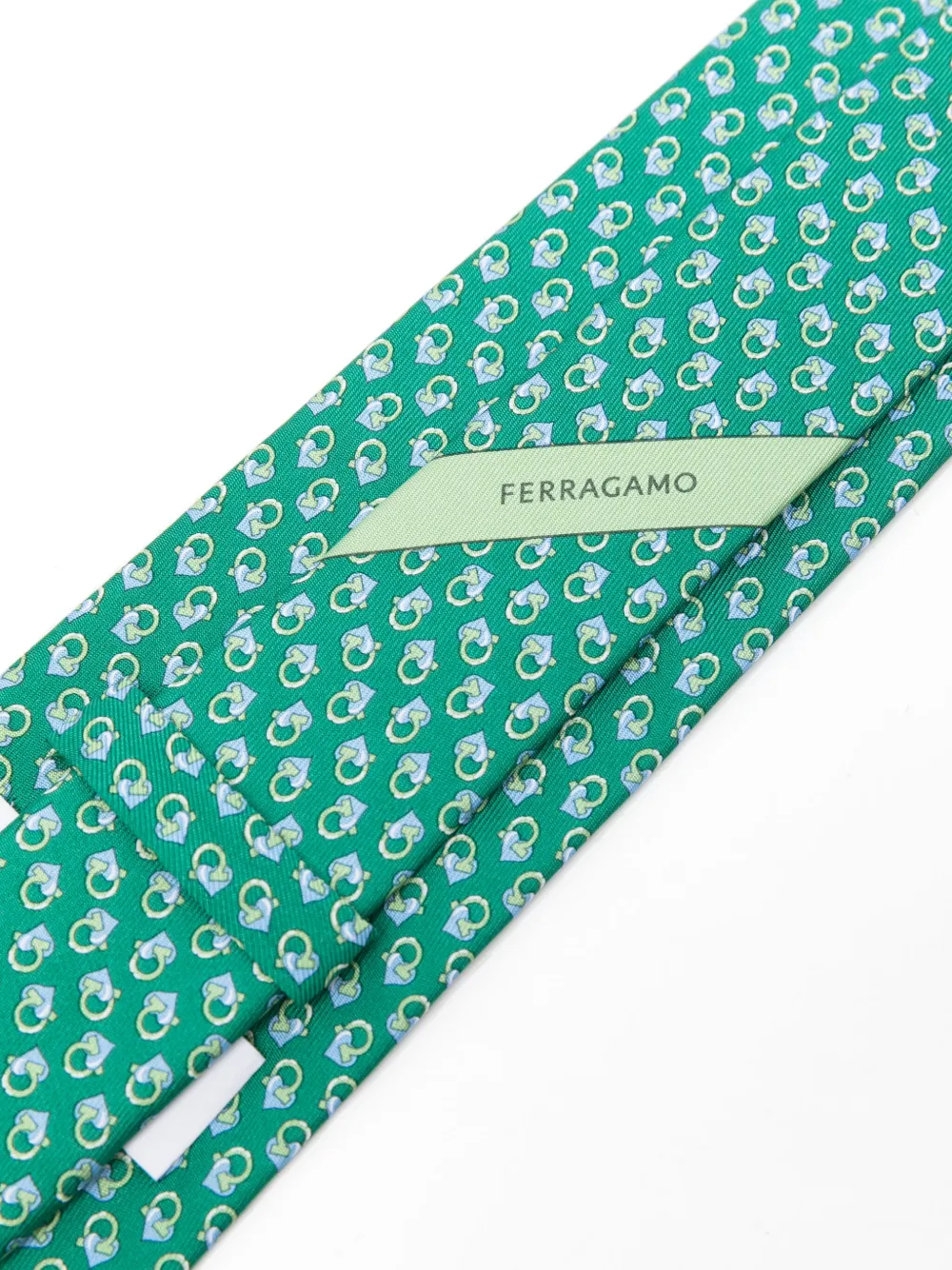 Ferragamo Love Gancini zijden stropdas - Groen