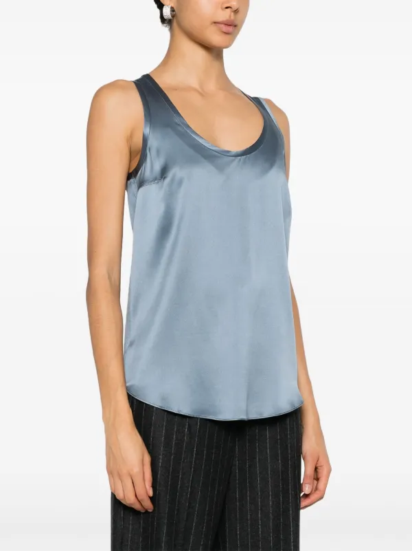 Brunello Cucinelli Satin Tank Top Blue FARFETCH