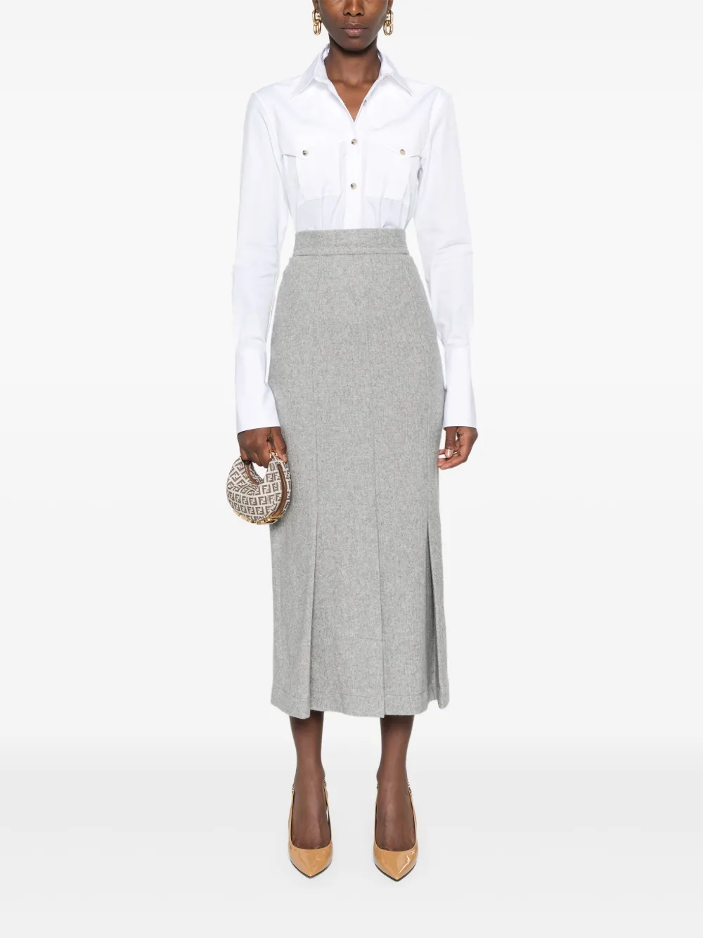 Ermanno Scervino Midi-plooirok - Grijs