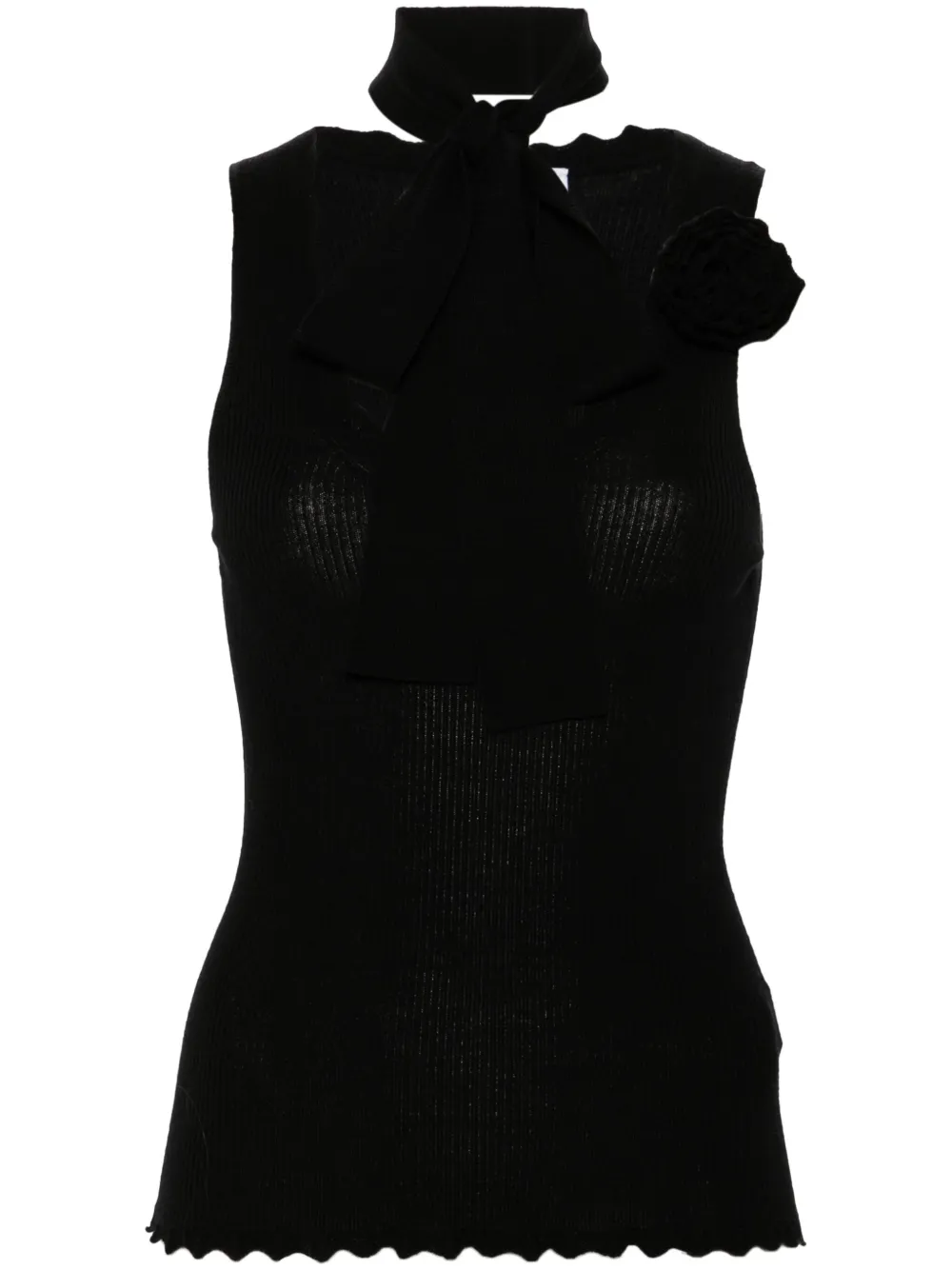 Blumarine Gebreide tanktop met broche Zwart