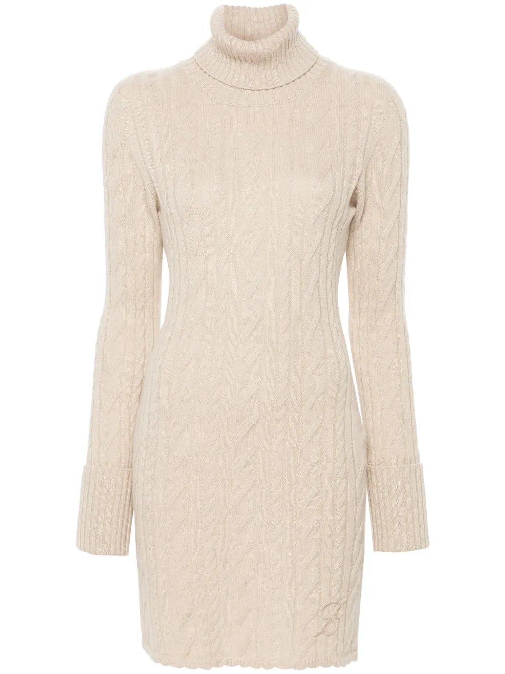 Blumarine Kabelgebreide jurk Beige