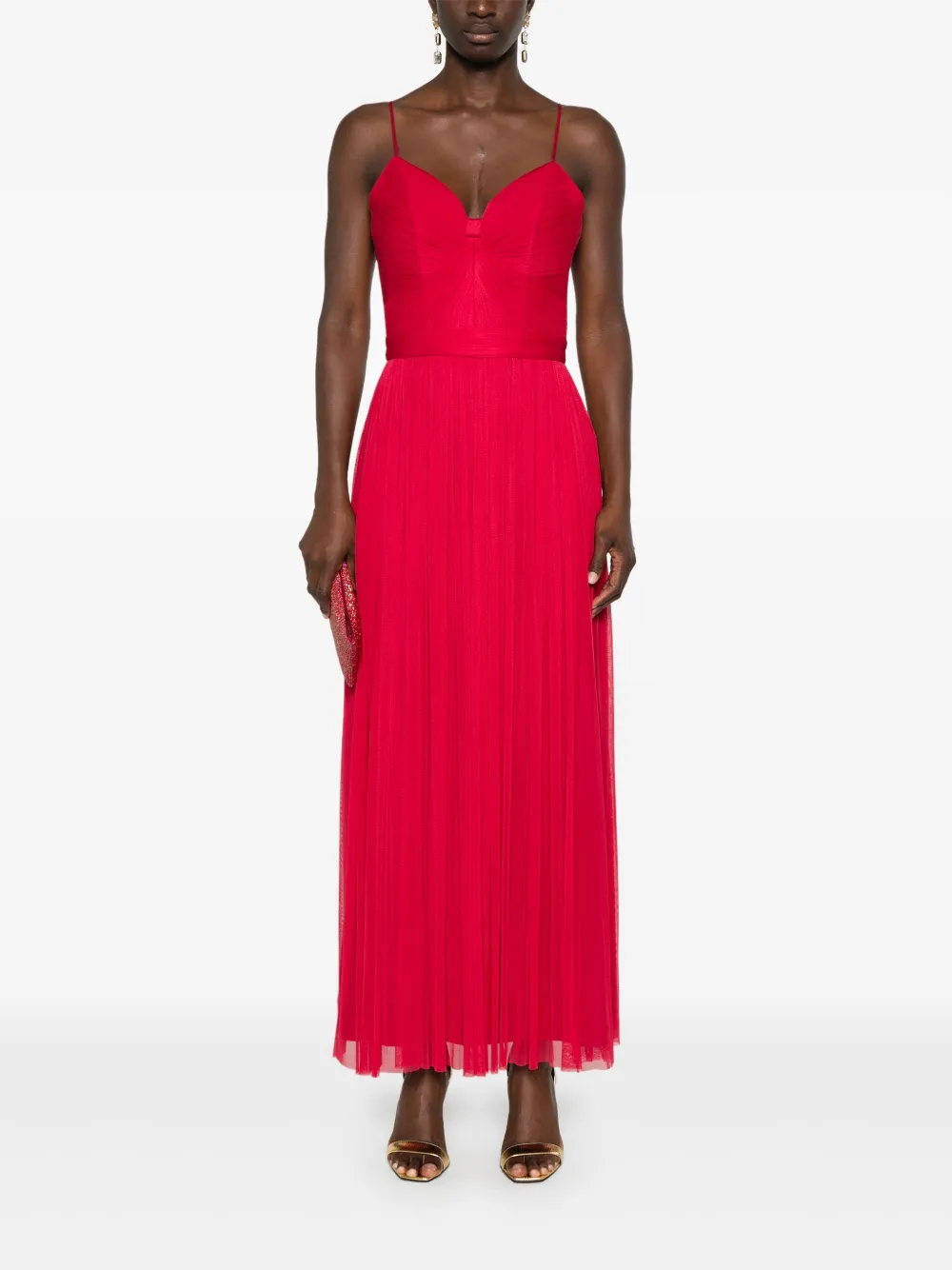 CRISTALLINI Hestia midi-jurk - Rood