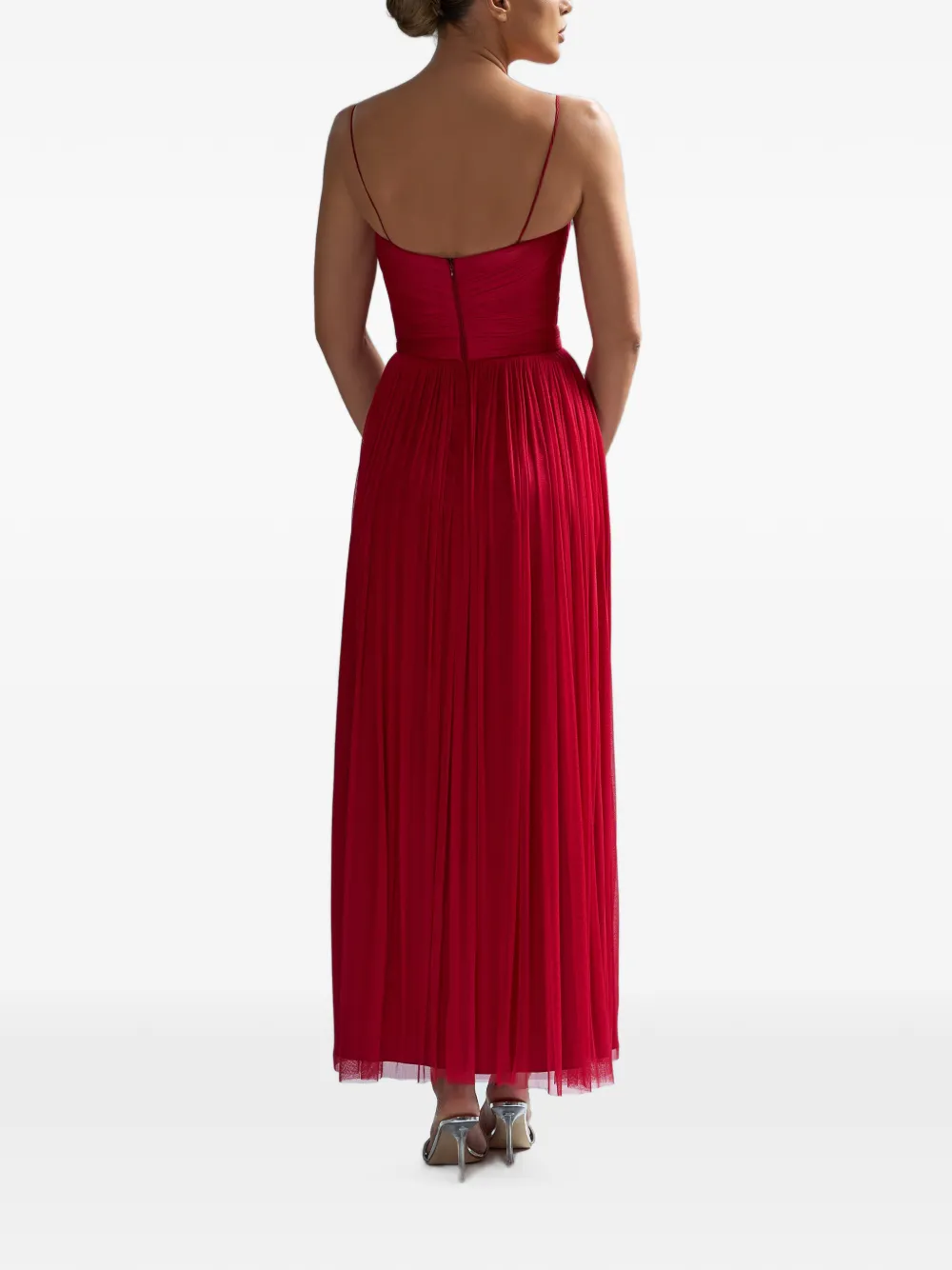 CRISTALLINI Hestia midi-jurk Rood