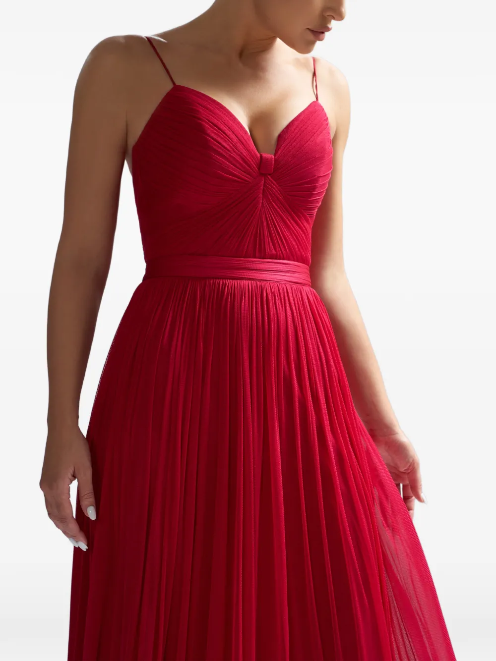 CRISTALLINI Hestia midi-jurk Rood