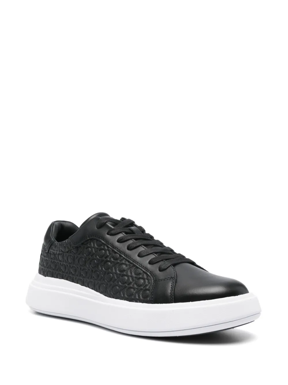 Calvin Klein monogram-debossed sneakers - Zwart
