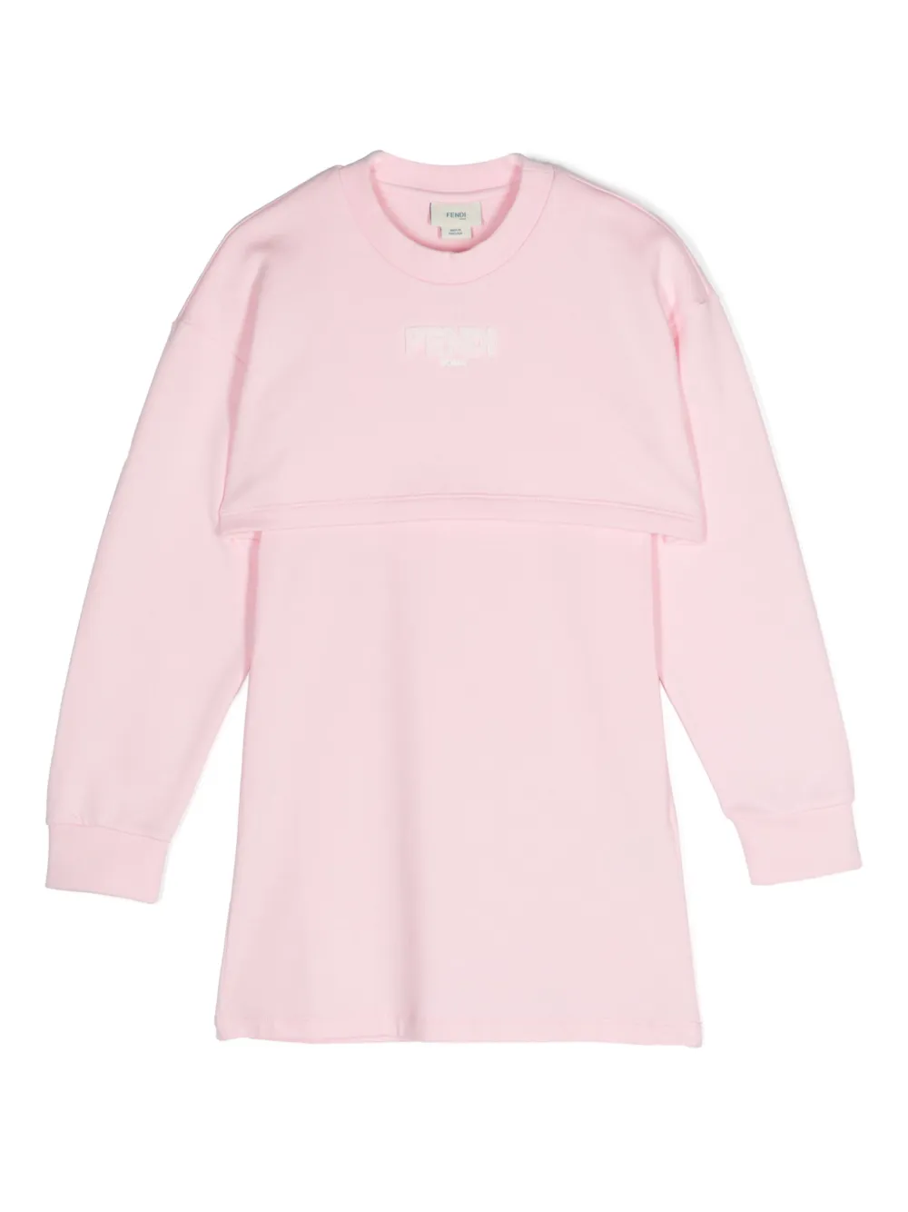 Fendi Kids Gelaagde midi-jurk Roze