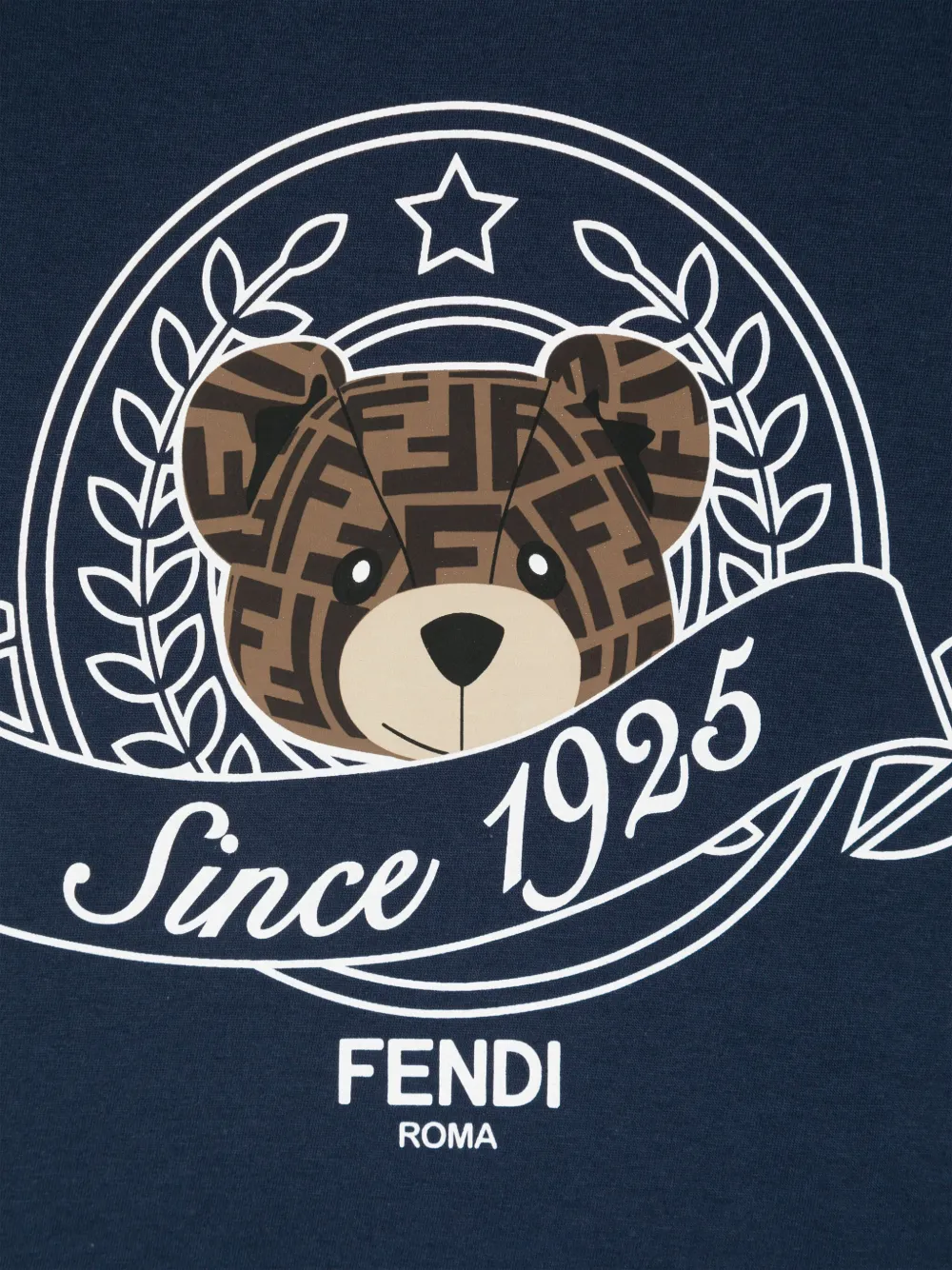 Fendi Kids Katoenen T-shirt met logoprint Blauw