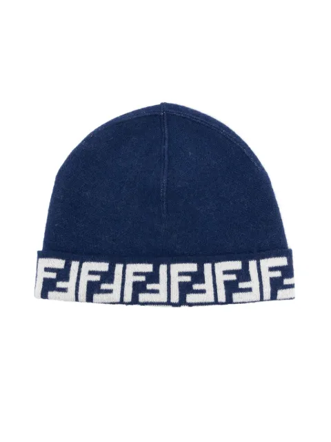 Fendi Kids gorro tejido con logo de intarsia
