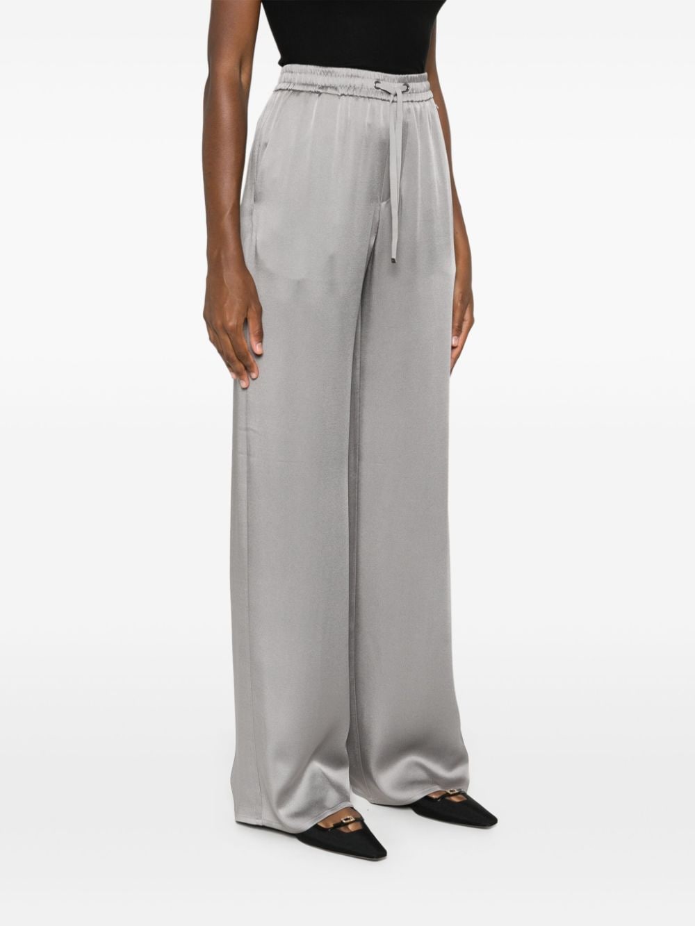 Shop Herno Crepe Trousers In Grey