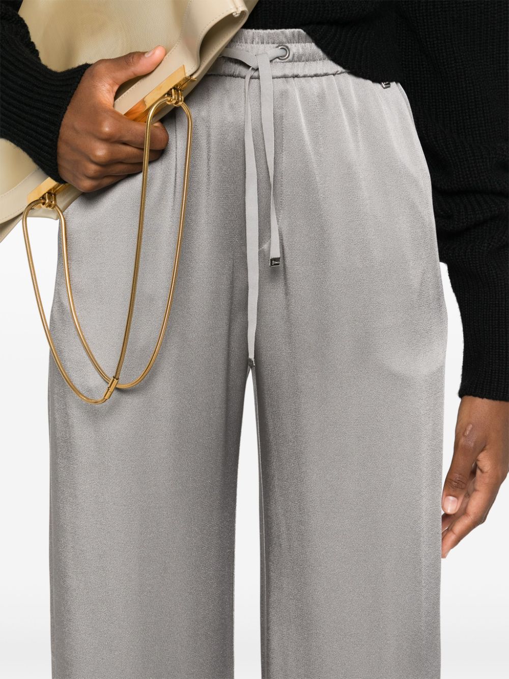 Shop Herno Crepe Trousers In Grey