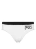 Moschino logo-print stretch-cotton briefs - White