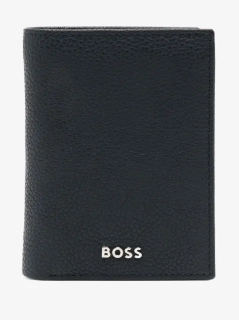 BOSS logo-plaque leather wallet