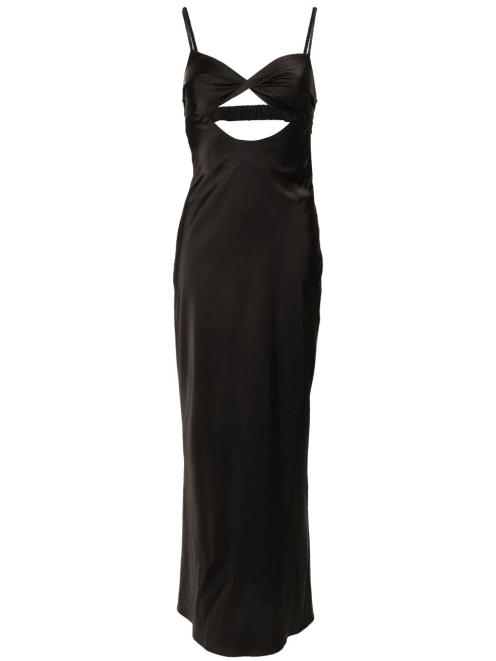 Atu Body Couture Cut-out Detail Satin Dress In Black