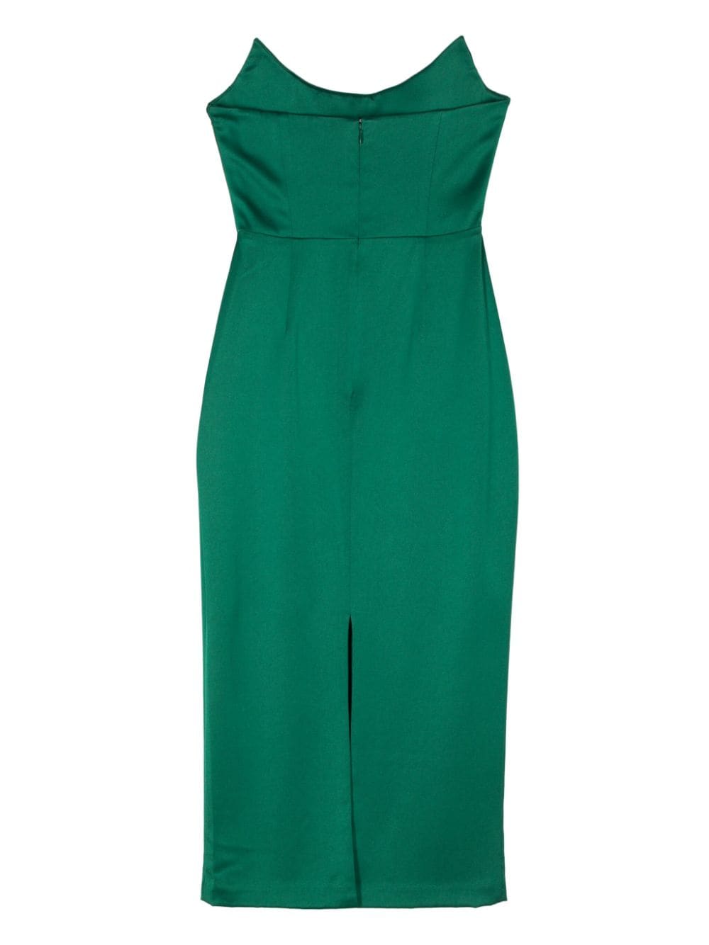 Shop Alex Perry Corset-drape Satin Midi Dress In Green