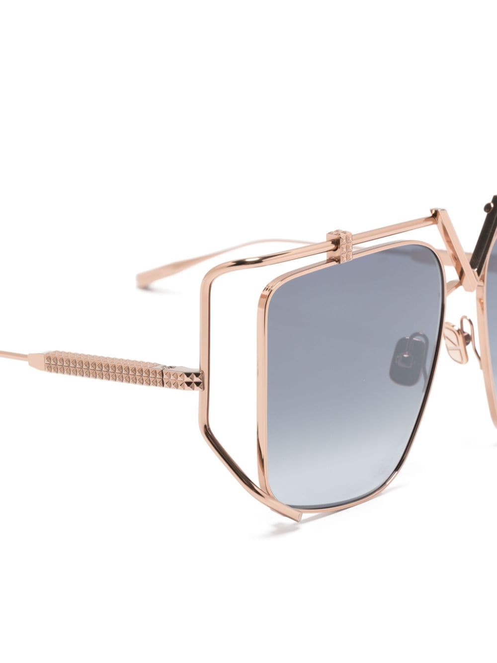 Shop Valentino V Oversize-frame Sunglasses In 金色