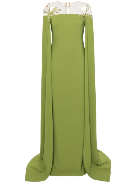CRISTALLINI Daphne bead-embellished crepe dress
