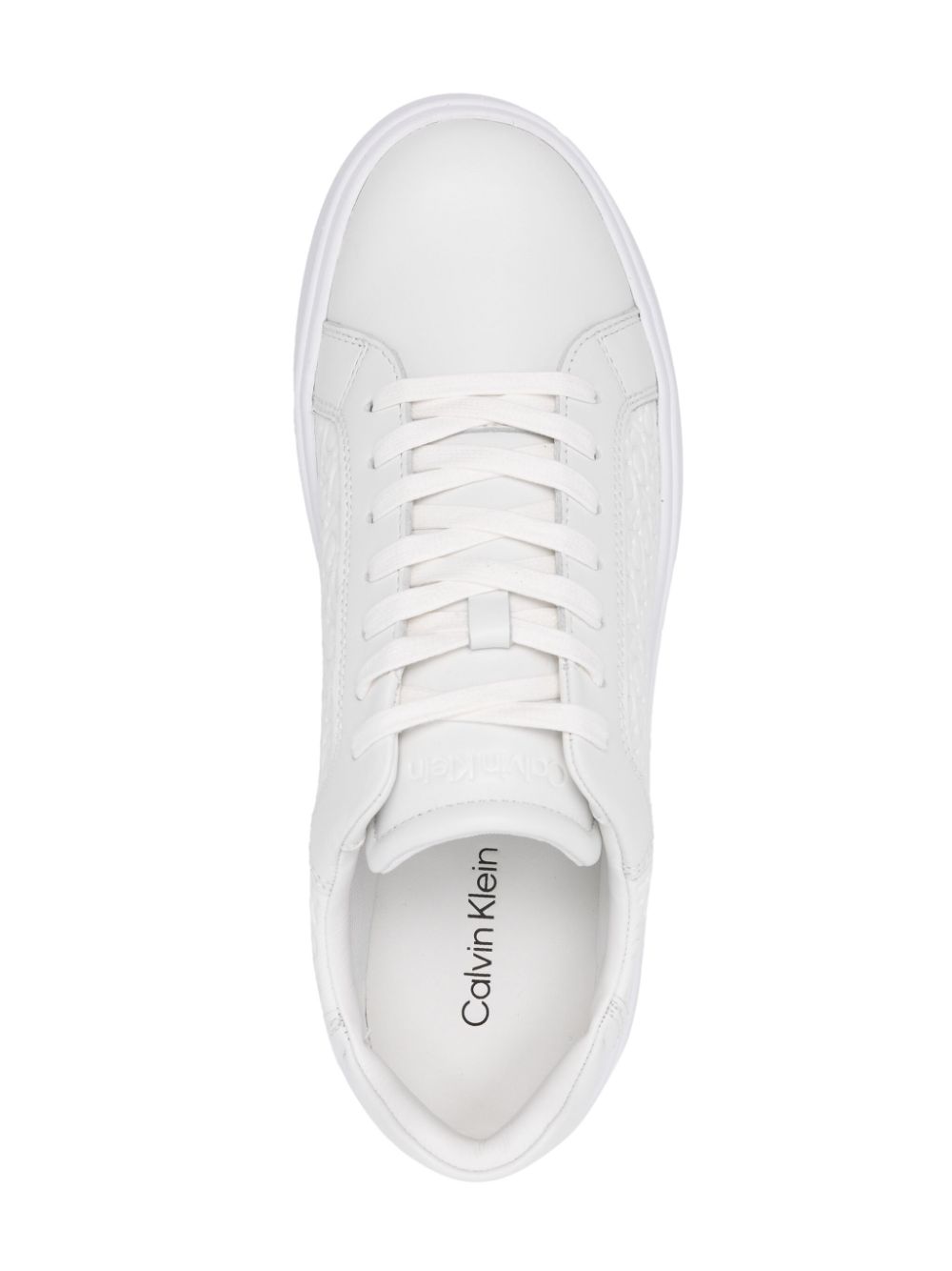 Shop Calvin Klein Monogram-debossed Sneakers In White