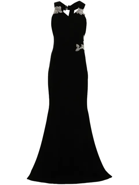 CRISTALLINI vestido largo con detalles de lentejuelas
