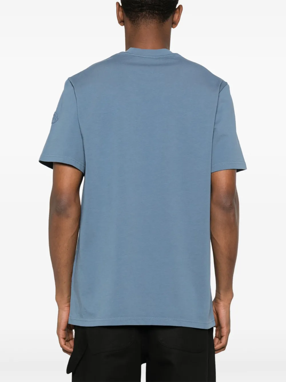 Moncler T-shirt met logo-reliëf Blauw