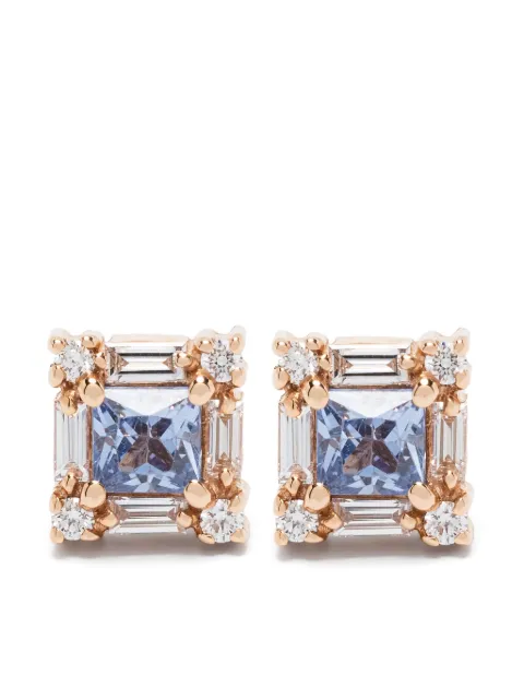 Suzanne Kalan pendientes en oro rosa de 18 ct con diamantes y zafiros