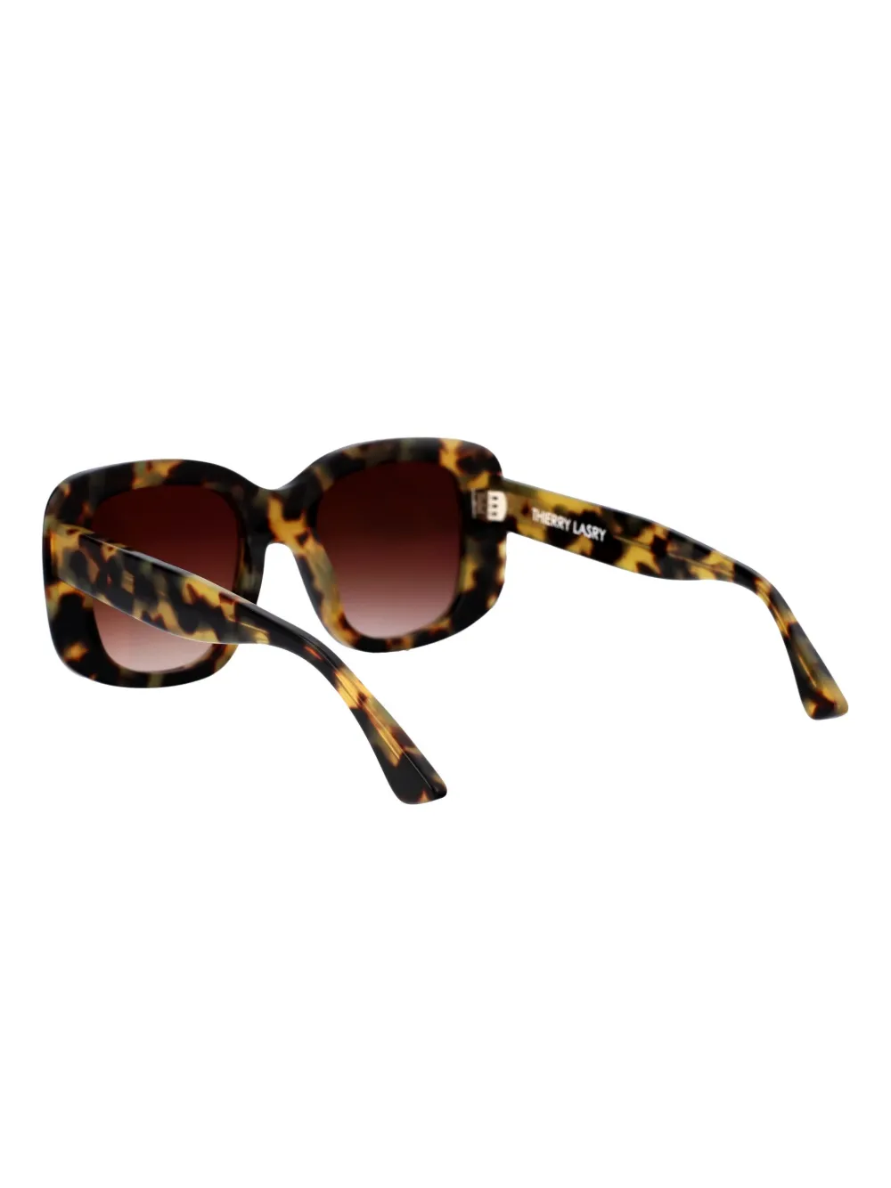 Thierry Lasry Zonnebril met rechthoekig montuur Bruin