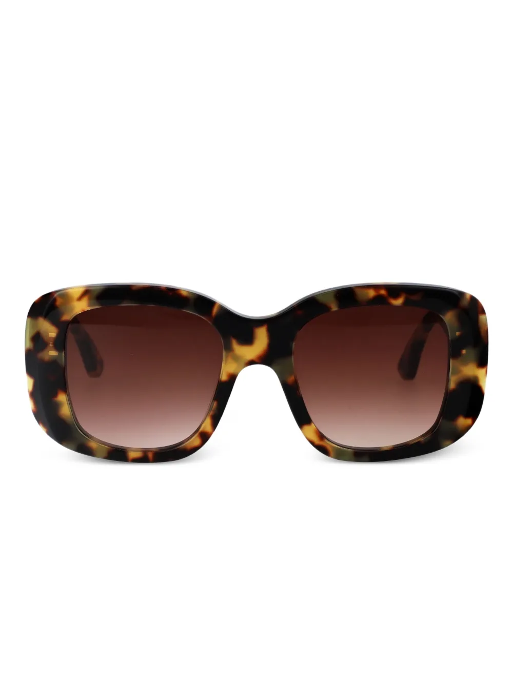 Thierry Lasry Zonnebril met rechthoekig montuur Bruin