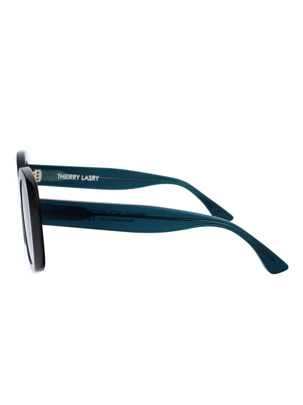 Thierry Lasry Swimmy zonnebril met rechthoekig montuur Groen