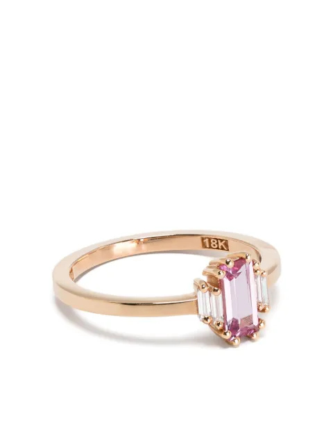 Suzanne Kalan 18kt roségouden ring met saffier en diamanten