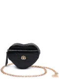 Isla Mini Heart leather mini bag - Black