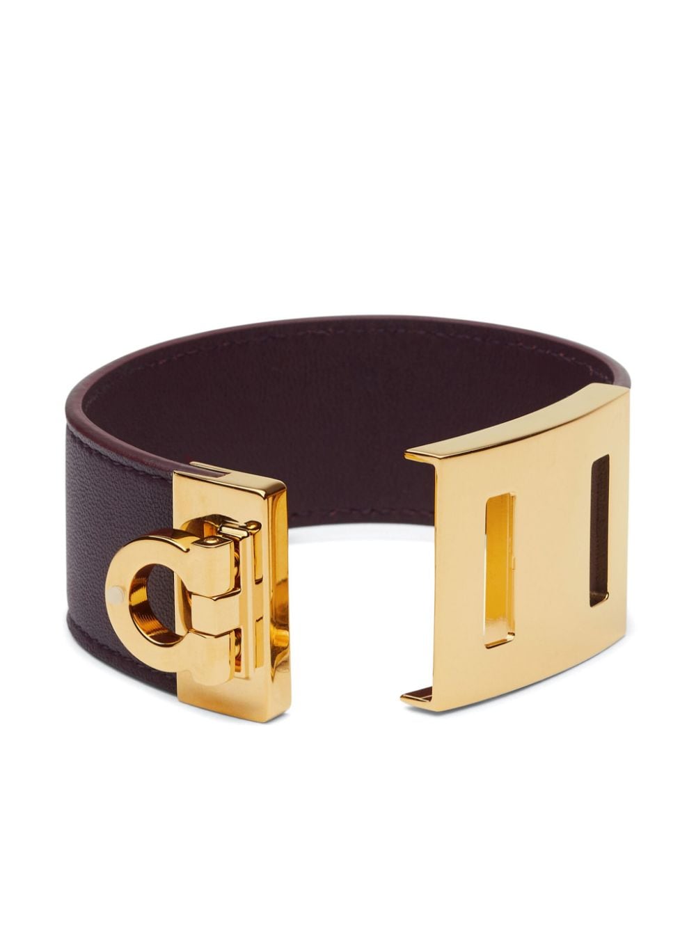 Shop Ferragamo Gancini Bracelet In Brown