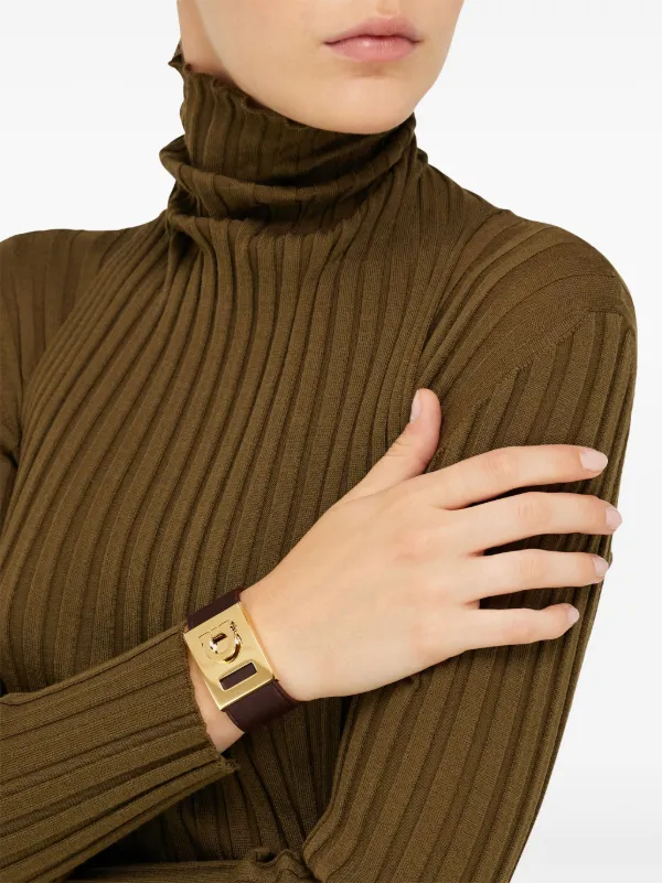 【FERRAGAMO】 Gancini Large Bracelet Brown Ferragamo Gancini Bracelet | Brown | FARFETCH