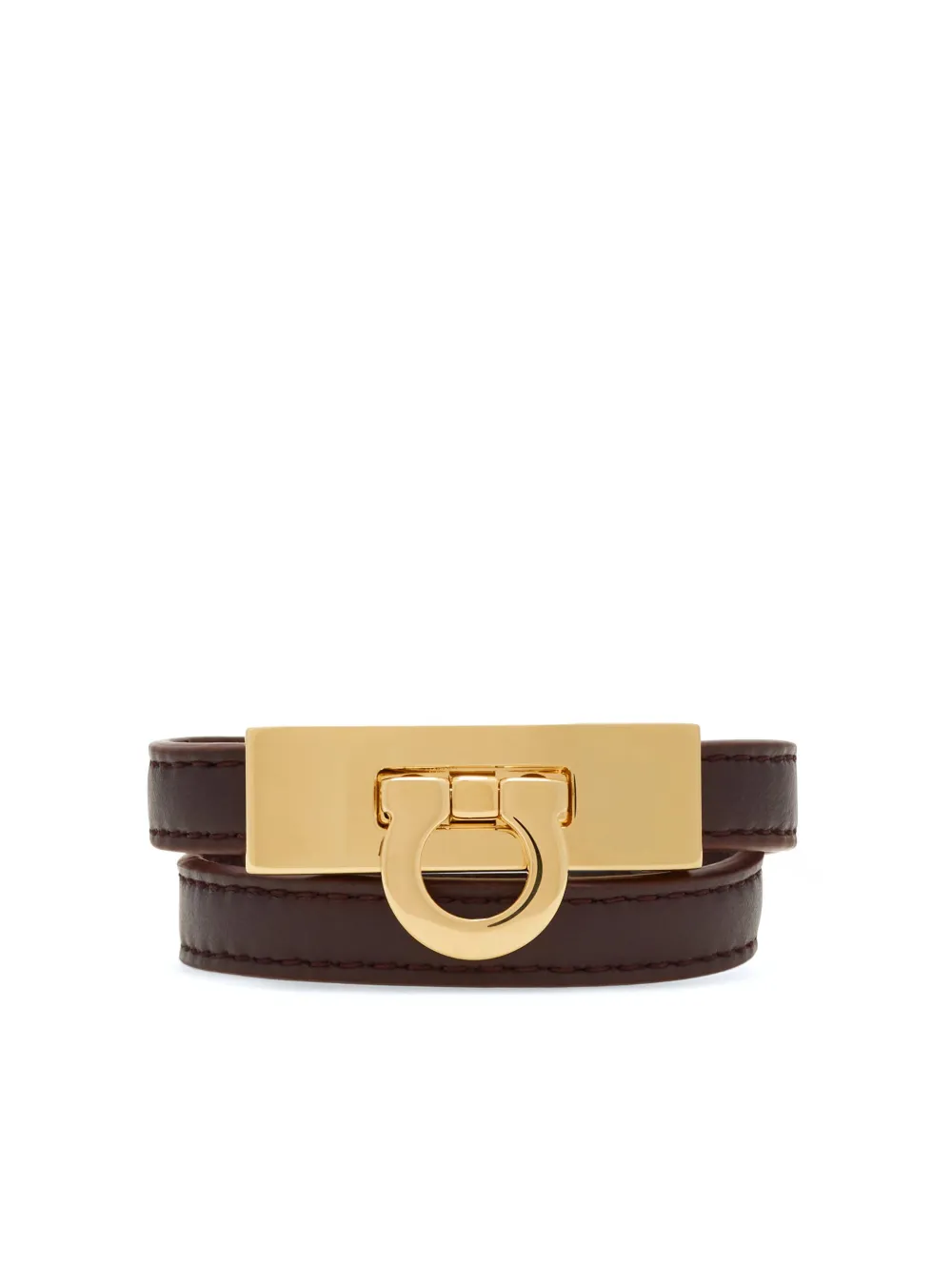 Ferragamo Gancini double twist bracelet | Brown | Image 1