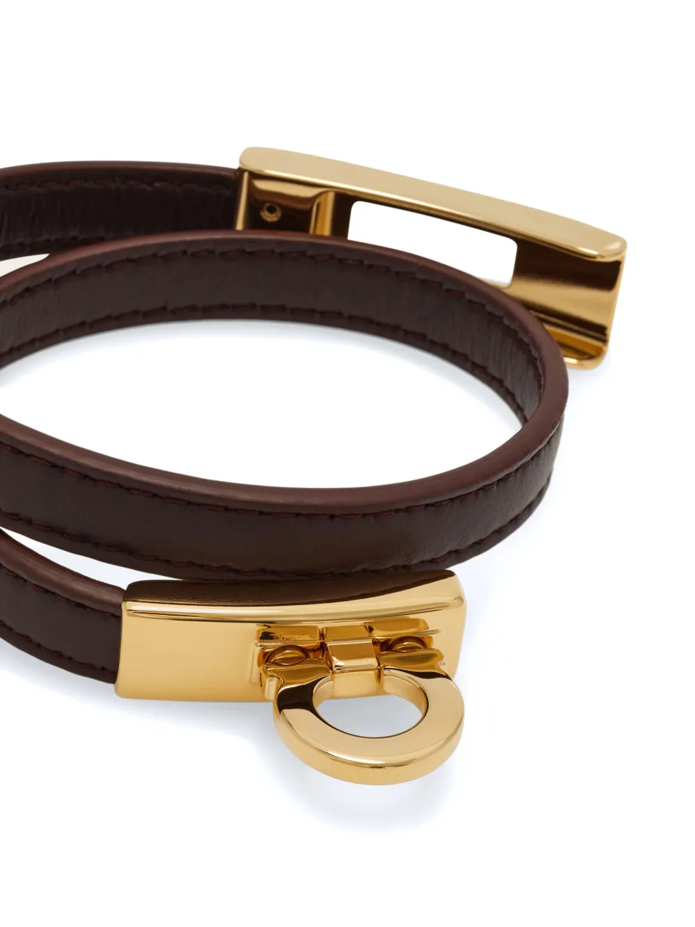 Ferragamo Gancini dubbele gedraaide armband - Bruin
