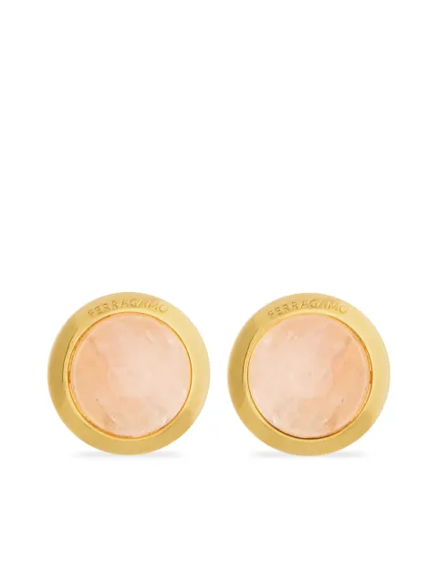 Ferragamo semi-precious stone button stud earrings