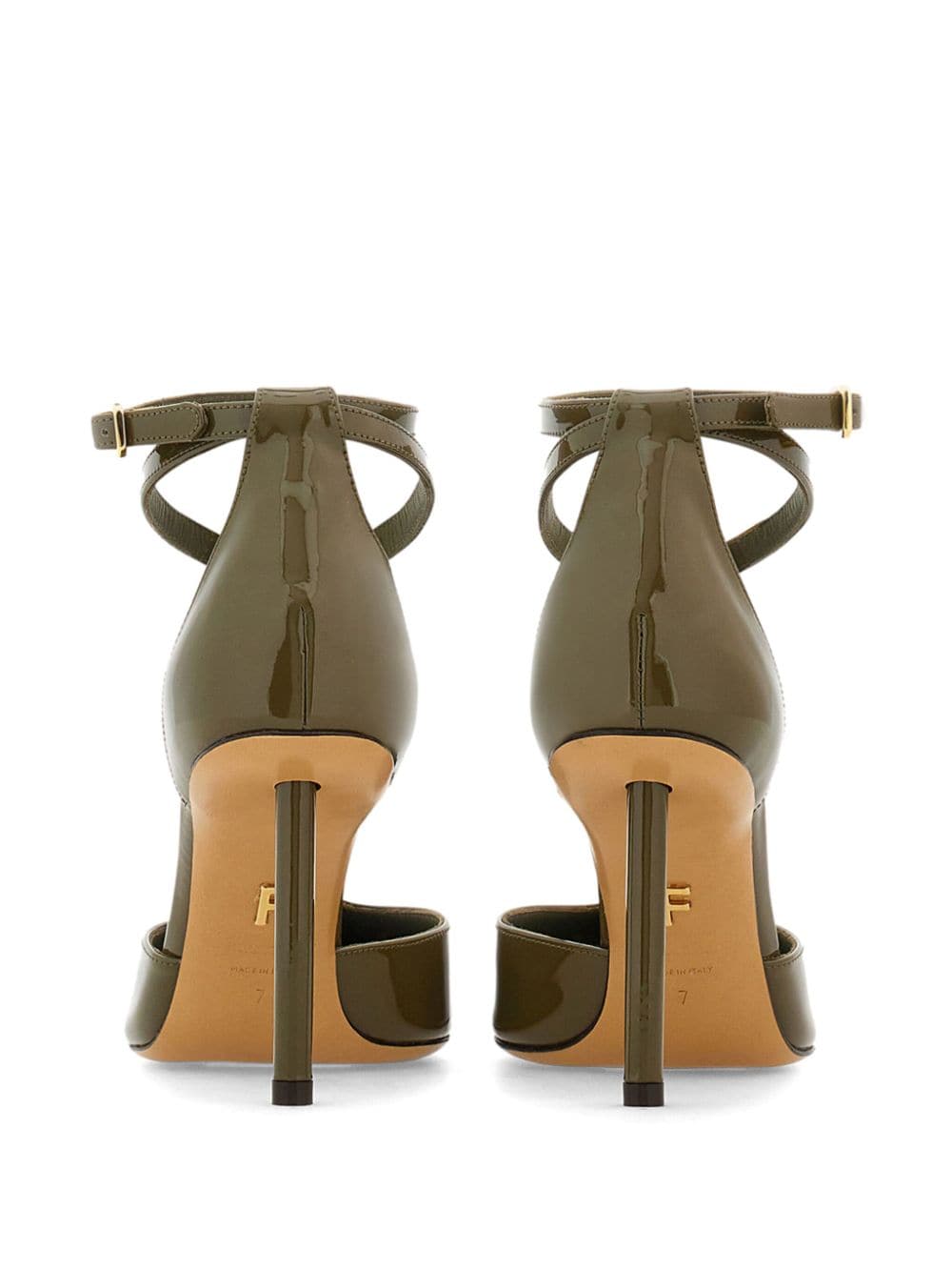 Shop Ferragamo T-strap Pumps In Green